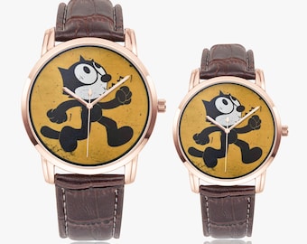 Otto Messmer "Felix the Cat" breed quartzhorloge, kunsthorloge, paarhorloge