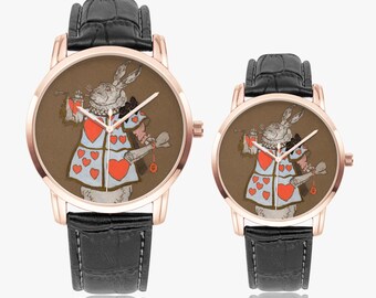 White Rabbit Art Watch, William Penhallow Henderson Painting, Leather Band