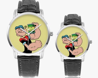 Popeye the Sailor Man Wide Type Quartz Watch, art watch, couple watch
