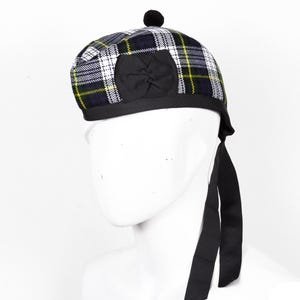 Cappello Glengarry in tartan Gordon: cuffia scozzese fatta a mano