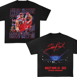 クリス・ブラウン ツアーTシャツ、クリス・ブラウン ブリージーボウルXXツアー2025Tシャツ、クリス・ブラウンシャツ ミドルフィンガーTシャツ ツアー2025