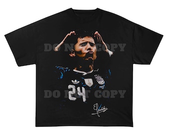 Camiseta estampada de Enzo Fernández, ropa informal, regalo para amantes del fútbol.