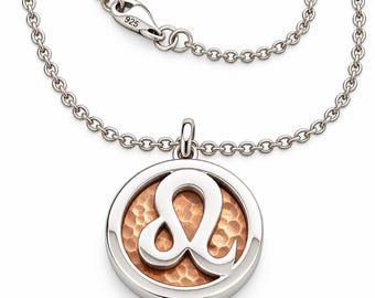 LEO - Silver with Copper or Bronze Pendant