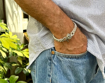 SAGITTARIUS- Solid Sterling Silver Curb Chain Bracelet