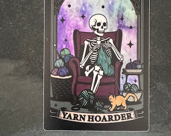 Yarn Hoarder skeleton sticker