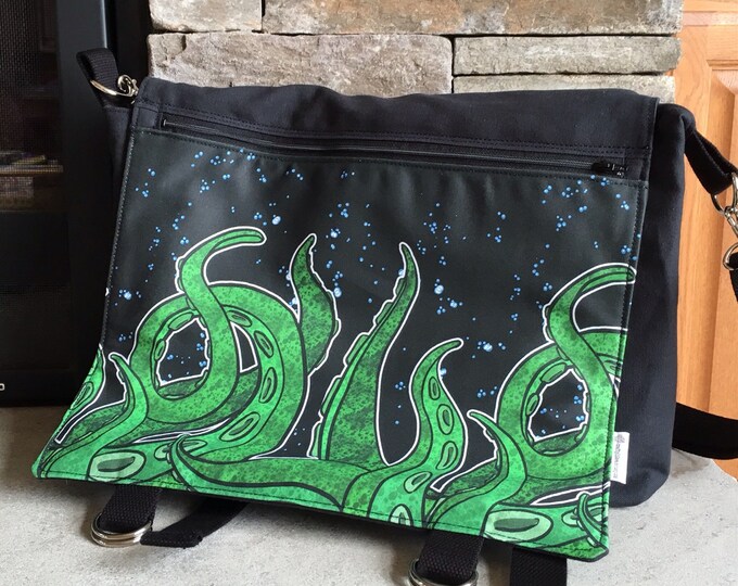 Green Tentacle Octopus Messenger Bag Etsy