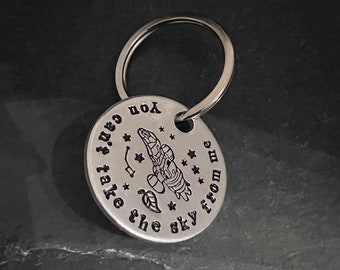 Hand stamped "you can’t take the sky from me" Firefly inspired keychain