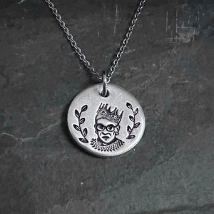 Micro Ruth hand stamped necklace