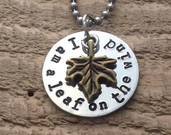 Firefly "I am a leaf on the wind" necklace