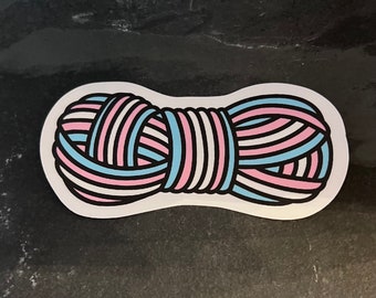 Trans pride yarn sticker