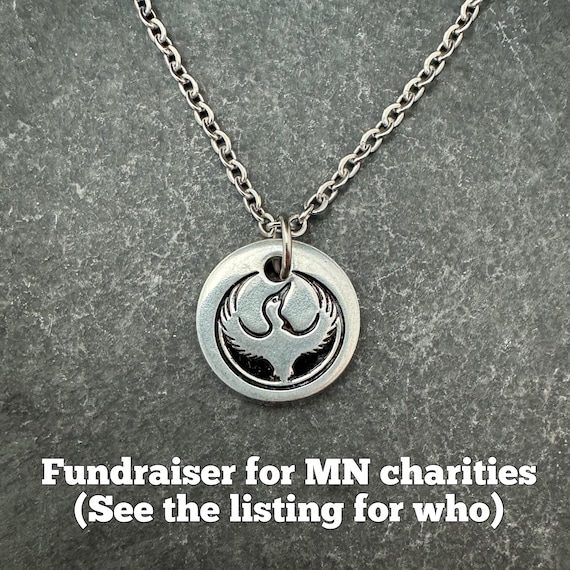 Minnesota rebel loon hand stamped necklace