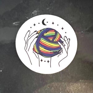 Mystical rainbow yarn sticker