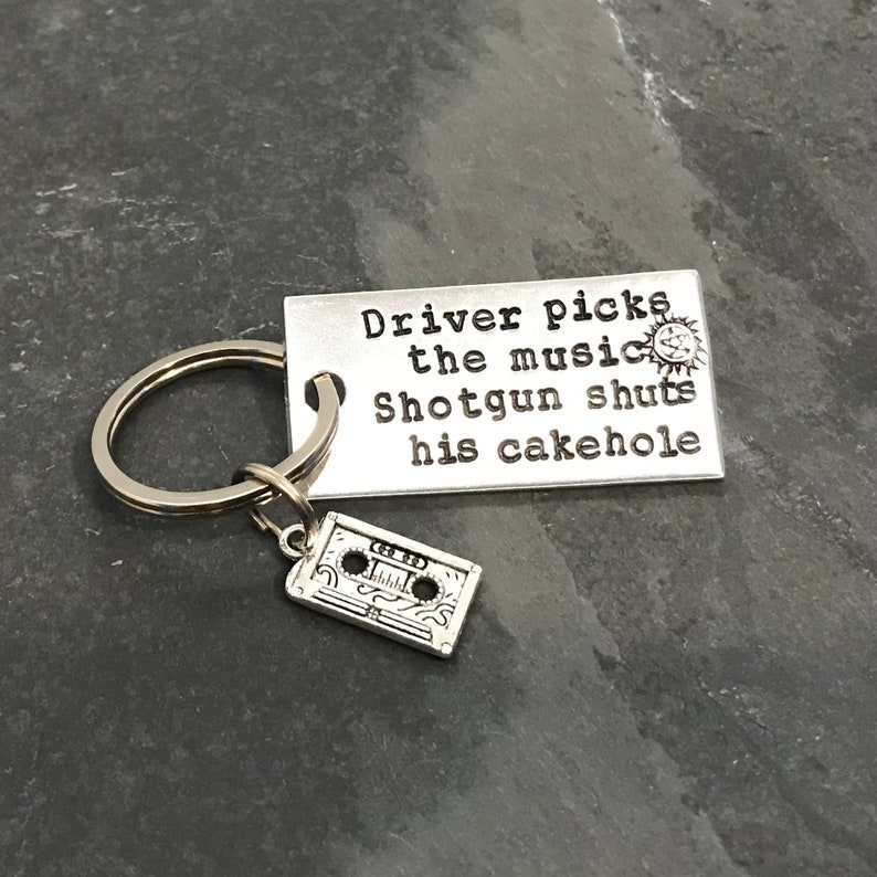 Supernatural inspired keychain Silver cassette tape