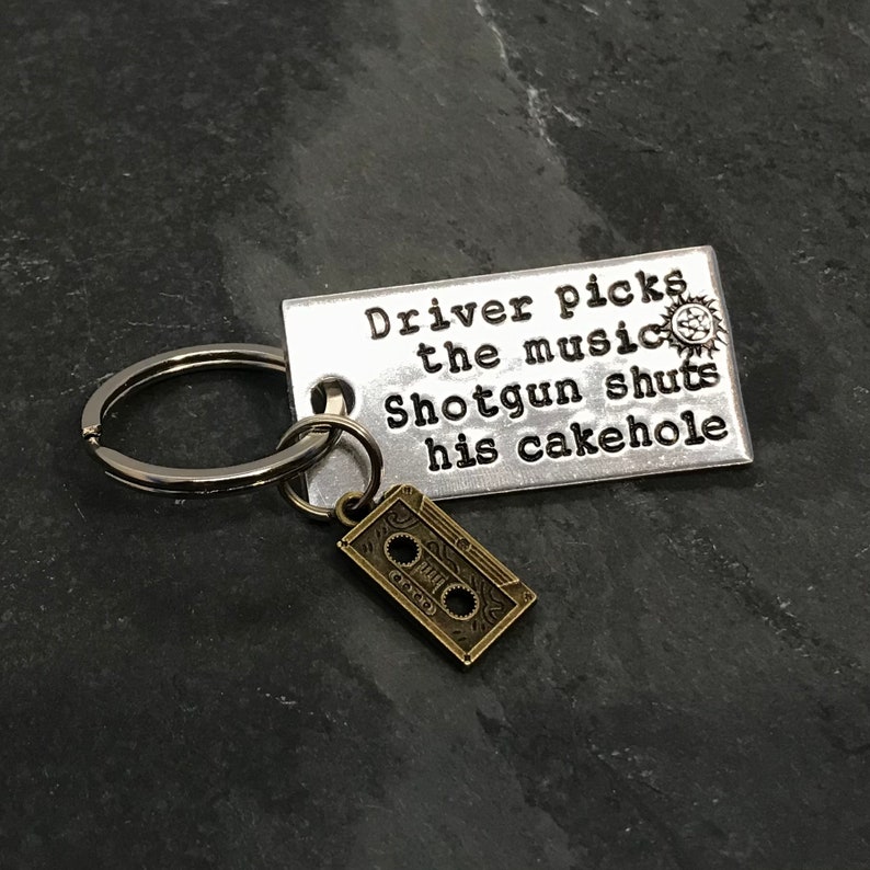 Supernatural inspired keychain Brass cassette tape