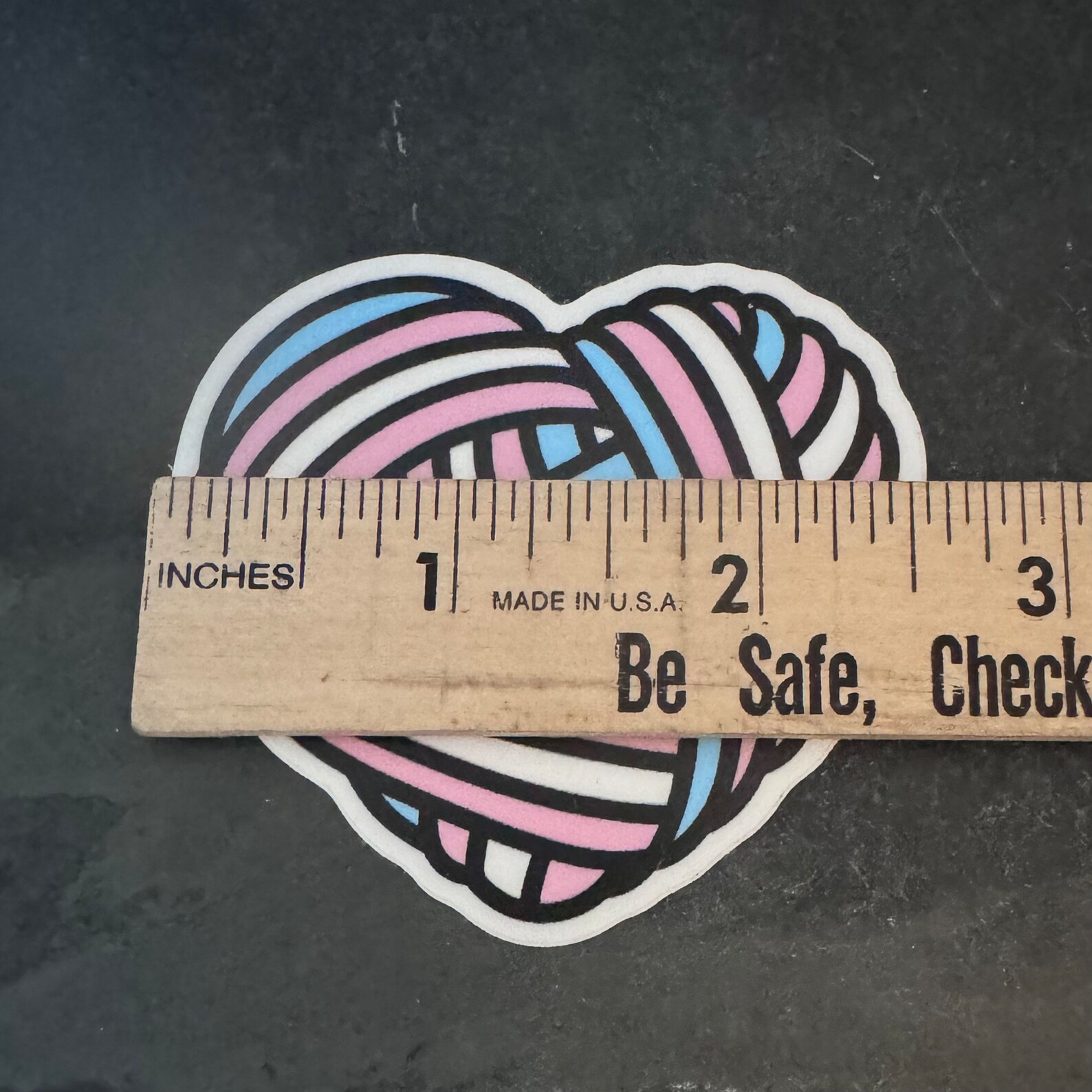 Trans Pride Yarn Heart Sticker - Etsy