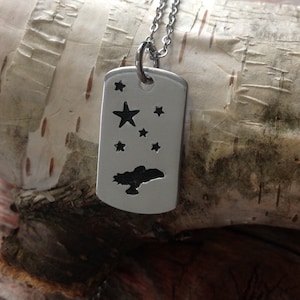 Hand stamped Firefly inspired Serenity ship necklace