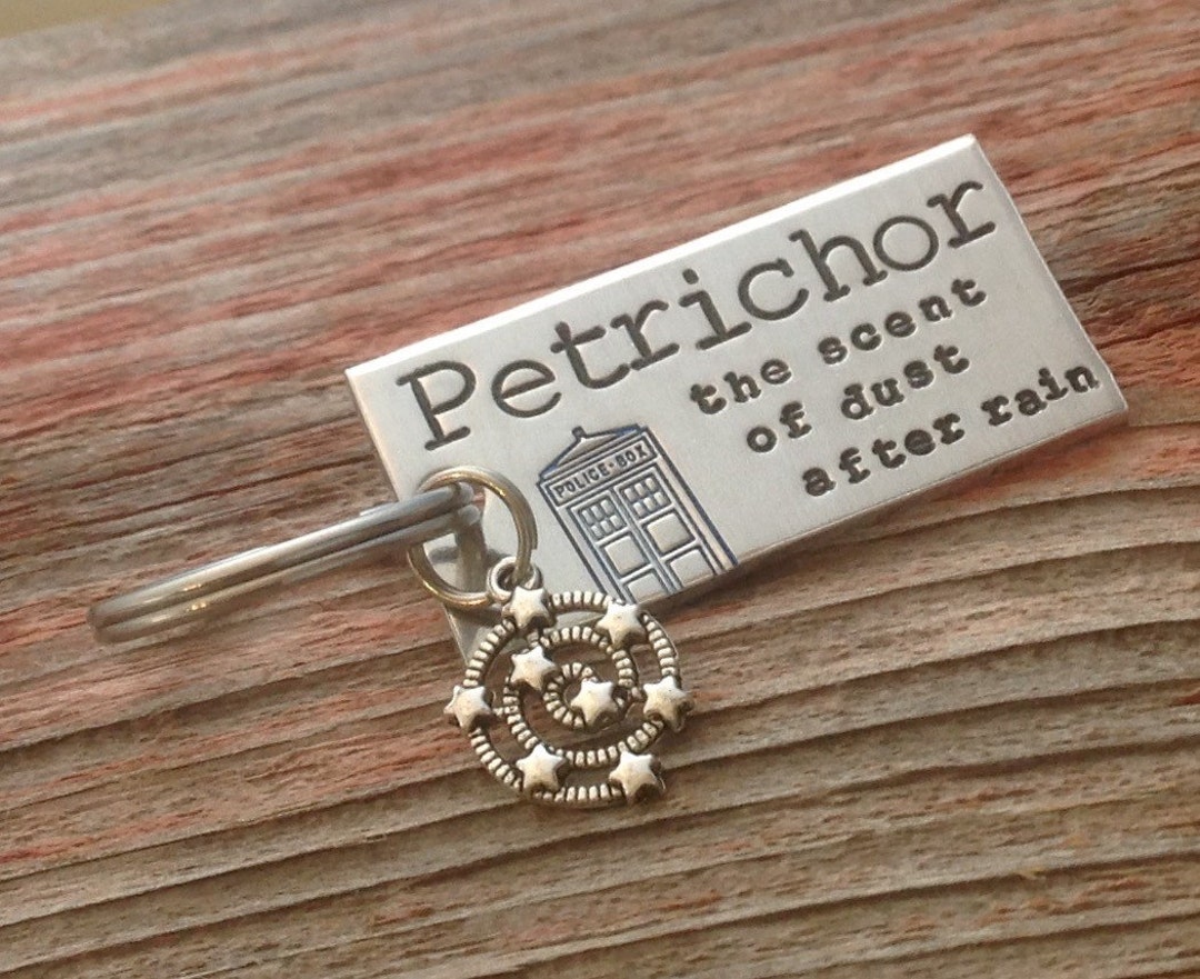 Dr Who Inspired Petrichor Hand Stamped Keychain Etsy