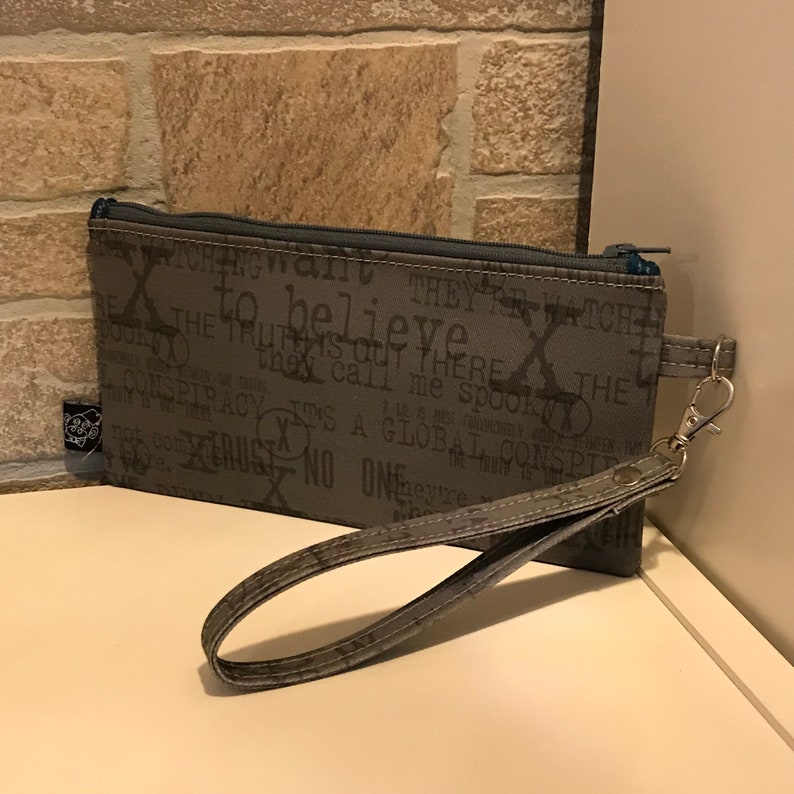 X-files inspired flat zipper pouch ready to ship
