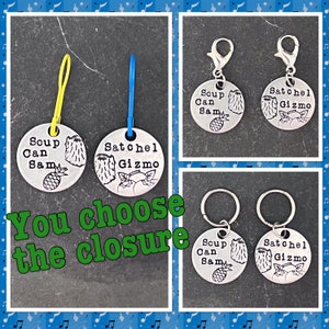 Hand stamped psych inspired stitch marker set