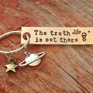 X Files inspired "The truth is out there" keychain