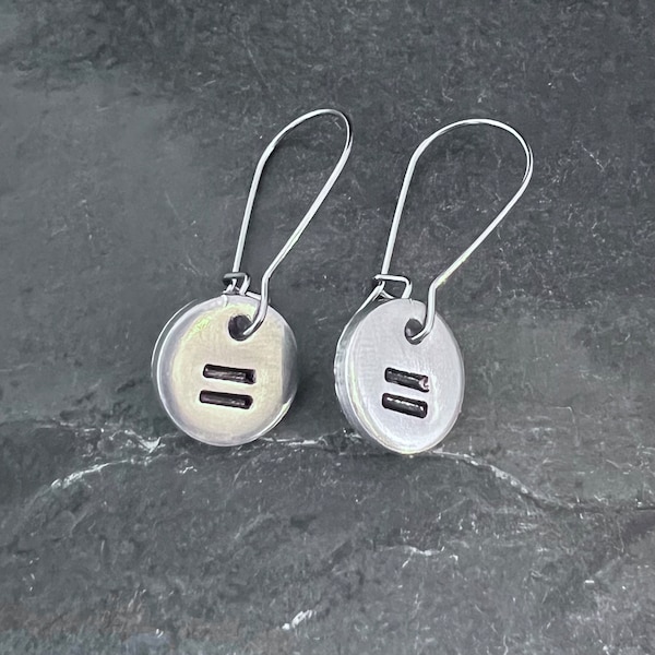 Equality hand stamped earrings