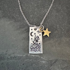 Krampus at the cabin hand stamped necklace