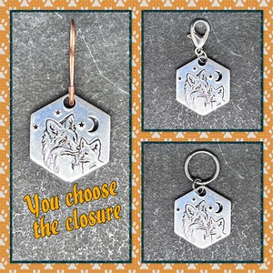 Hand stamped Fox mama stitch marker