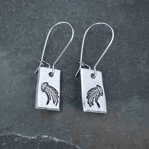 Jellyfish hand stamped earrings