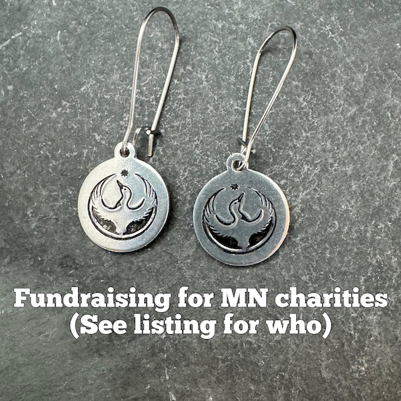 Minnesota Rebel Loon hand stamped earrings