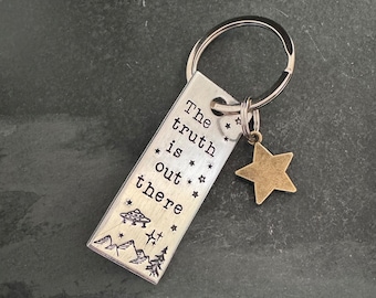 X Files inspired "The truth is out there" keychain