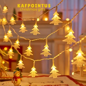 LED Reindeer String Lights – Battery or Solar Powered Christmas Fairy Lights for Outdoor & Indoor Decor, Warm White Holiday Lighting