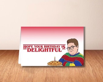Printable Delightful Stranger Birthday Foldable Blank Card-Instant Download-Print At Home