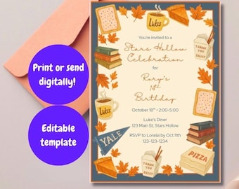 Customizable New England Town party invitation – digital download – print at home