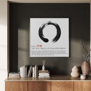 Enso Zen Circle of Enlightenment | Minimalist Japanese Wall Art | Wabi-Sabi Calligraphy Poster | Instant Download