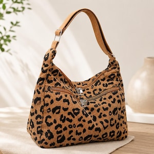Leopard Corduroy Tote Bag - Etsy