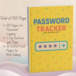 Printable Password Tracker: 150-Page Digital Log Book (PDF Download)