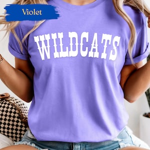 Vintage Wildcats Mascot Shirt: Comfort Colors Retro Team Tee