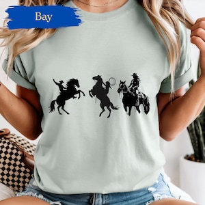 Western Cowboy Tshirt, Comfort Colors®, Vintage Cowboy Alien T-shirt, Vintage 90s Shirt, Washed Shirt, Retro  Outfit, Wildwest Cowboy Tee