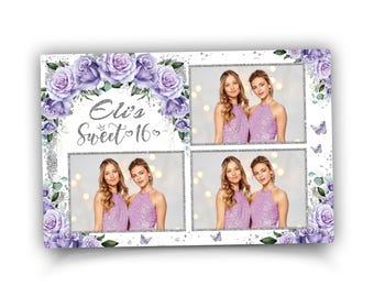 Sweet 16 Photo Booth Quinceanera Photobooth Purple Floral Birthday 4x6 Mis Quince Anos 1104