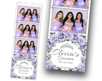 DeFouliao Quinceanera Fotohintergrund 3x2,4 M – Lila Blumen & Schmetterlinge Für 15. Geburtstag – Vinyl-Stoff