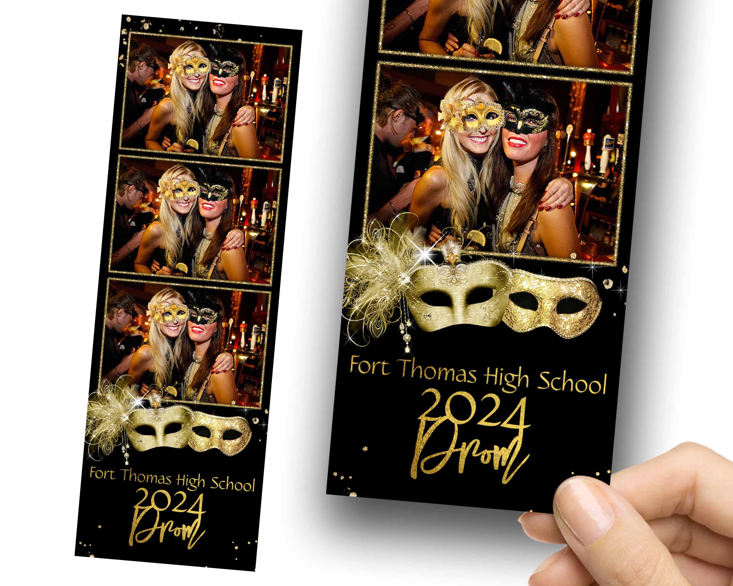 Prom Photobooth Template Graduation Class of Promotion Gold Masquerade ...