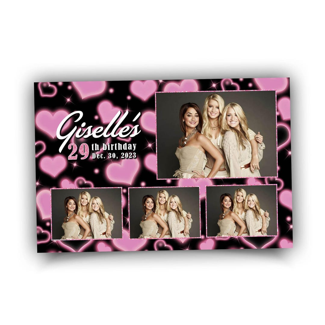 Heart Photo Booth Example Pink Heart Photo Booth Template, Wedding Valentines Birthday Photobooth ...