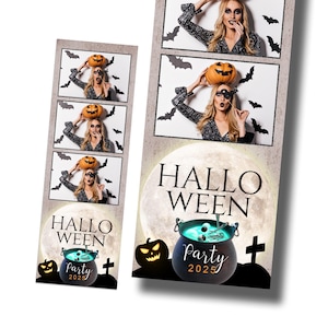 Halloween Photo Booth Template 2x6 Super moon Halloween Party 2025 Photobooth Template H7
