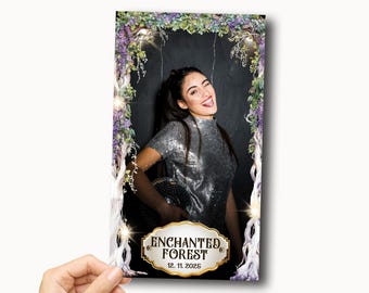 360 Enchanted Forest Template wildflower with light white tee elements transparent png frame for mirror photo booth 1920x1080