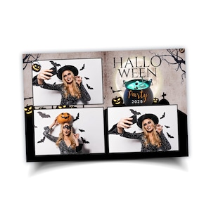 Halloween Photo Booth Template 4x6 Super Moon Halloween Party 2025 Photobooth Template H7