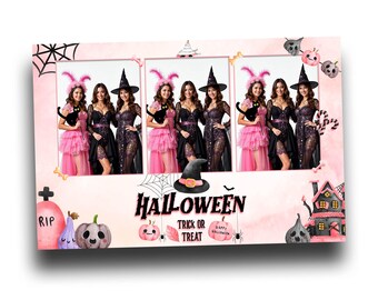 Halloween Photobooth Template, 4x6 Pink Girls Birthday Baby Shower Photo Booth Template HP1