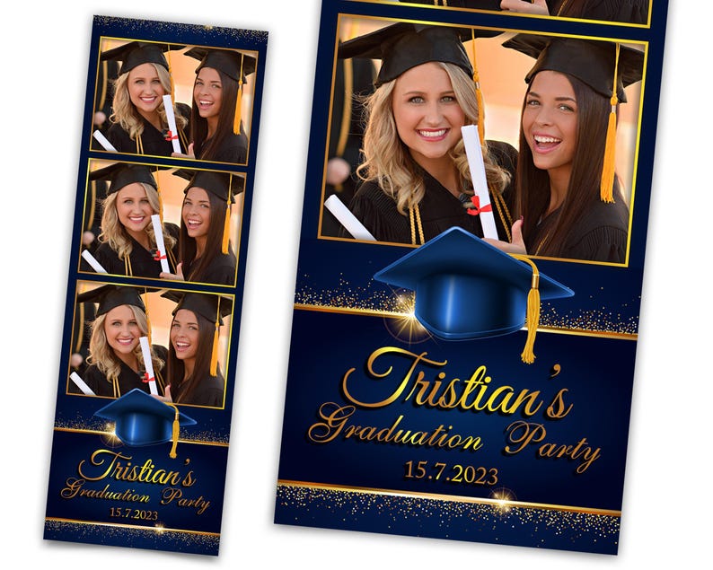 Graduation Photo Booth Template, Class of 2026 Photobooth, Blue Grad ...
