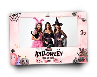 Halloween Photobooth Template, 4x6 Pink Girls Birthday Baby Shower Photo Booth Template HP1