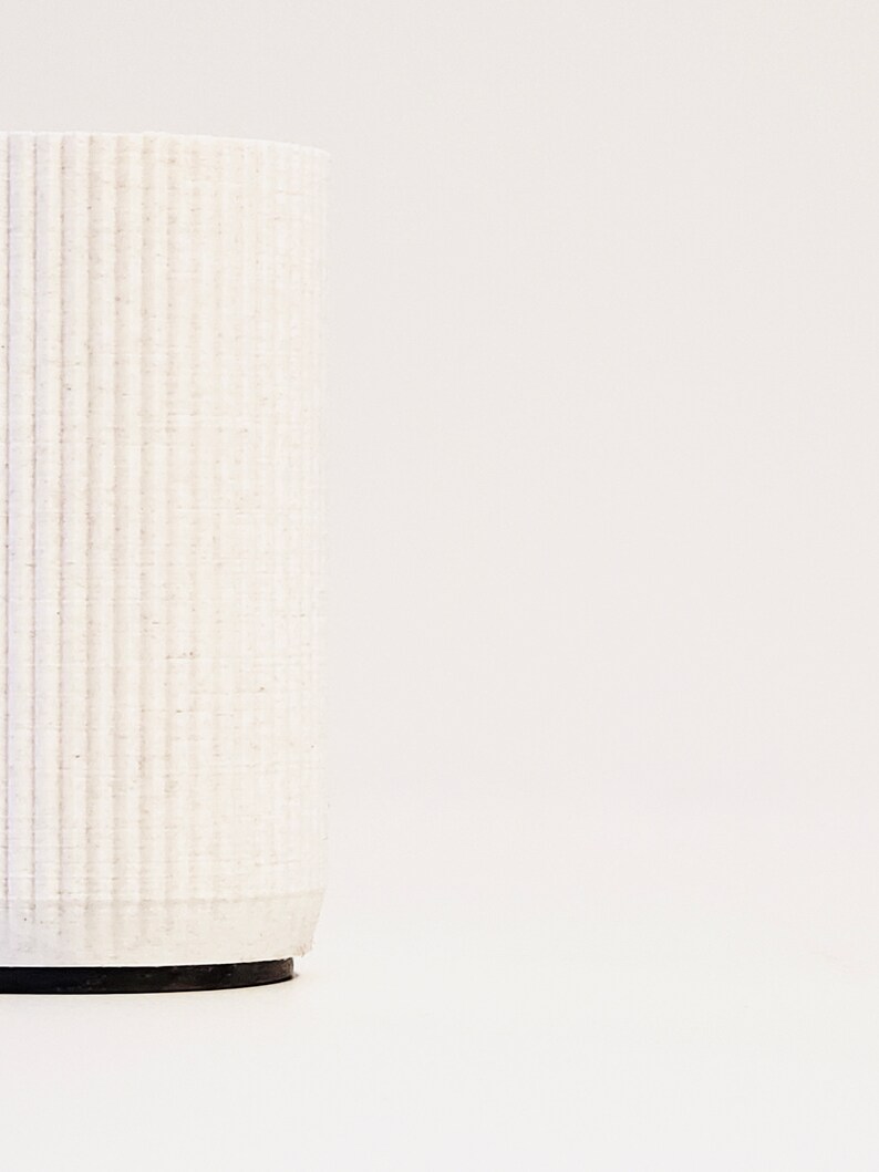 Matte White on Walnut Wood Pencil Holder. Home Office Decor. Modern 3d