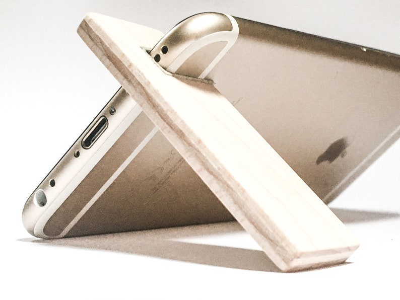 iPhone stand. maple wood with suede lining. image 7